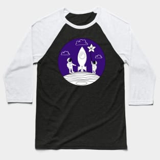 Starship to the moon Baseball T-Shirt